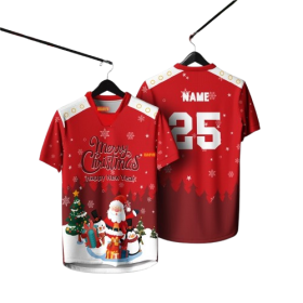 2025 Merry Christmas T shirt New Retro Collor Jersey Full Sublimation Microfiber - NFL-F532 - Image 1