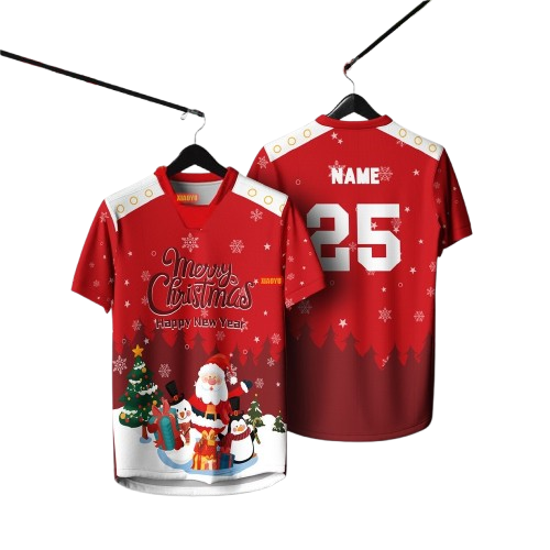 2025 Merry Christmas T shirt New Retro Collor Jersey Full Sublimation