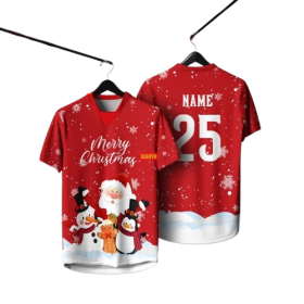 2025 Merry Christmas T shirt New Retro Collor Jersey Full Sublimation Microfiber - NFL-F533 - Image 1