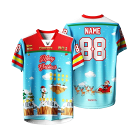 2025 Merry Christmas T shirt New Retro Collor Jersey Full Sublimation Microfiber - NFL-M8983 - Image 1