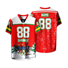 2025 Merry Christmas T shirt New Retro Collor Jersey Full Sublimation Microfiber - NFL-M8984 - Image 1