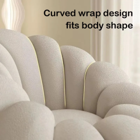 Lazy sofa Couch Lounge Mute Chair Armchair Small Pumpkin Chair Living Room Bedroom Bean Bag Cover with Filling - Pink - Image 6