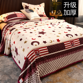 Soft Comforter Fluffy Fannel Fleece Blanket Printed - Star Moon - Image 1