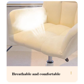 Home Computer Study Adjust Height Recline Dressing Chair - Black - Image 4