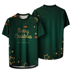 2025 Merry Christmas T shirt New Retro Collor Jersey Full Sublimation Microfiber - WRX-Q24081