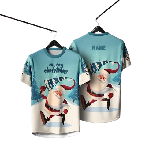 2025 Merry Christmas T shirt New Retro Collor Jersey Full Sublimation Microfiber - WRX-Q24907