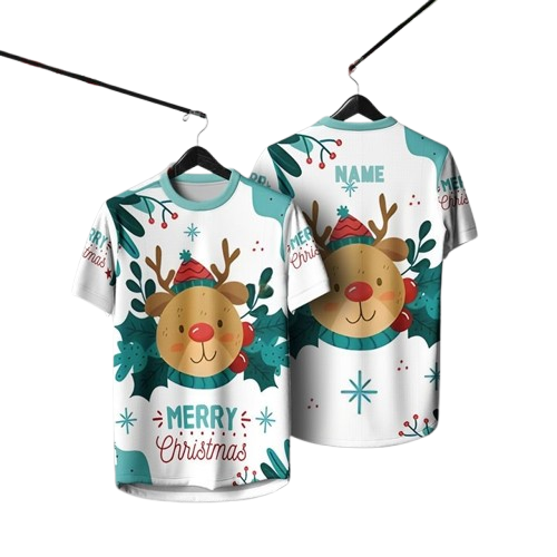 2025 Merry Christmas T shirt New Retro Collor Jersey Full Sublimation Microfiber - WRX-Q24098
