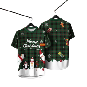 2025 Merry Christmas T shirt New Retro Collor Jersey Full Sublimation Microfiber - WRX-Q24286
