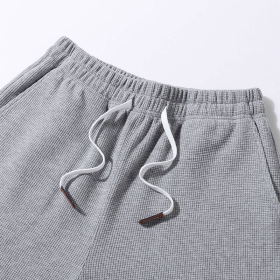 Men Casual Long Pants Cropped Trouser Drawstring Jogger Pant - Blue - Image 4