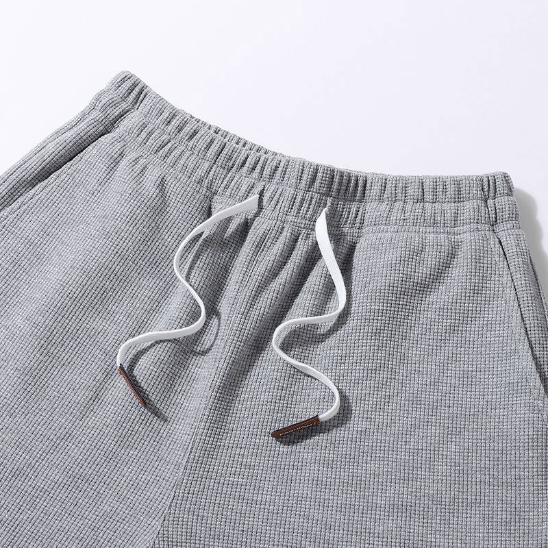 Men Casual Long Pants Cropped Trouser Drawstring Jogger Pant - Blue - Image 4