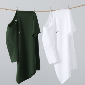 100% Cotton Men Oversize Round Neck Casual Short Sleeve Unisex T-Shirt - White - Image 6