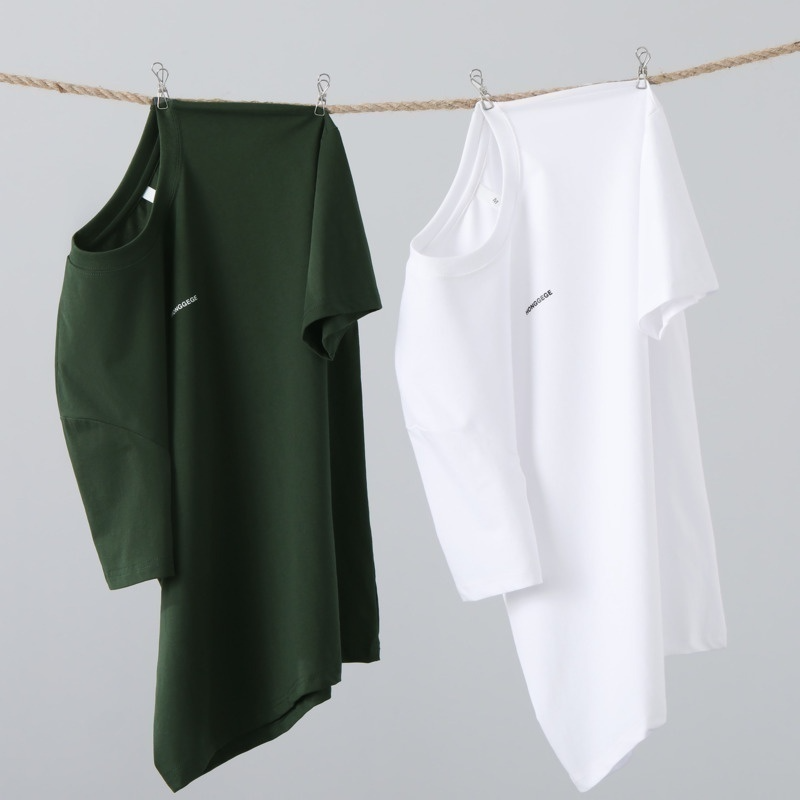 100% Cotton Men Oversize Round Neck Casual Short Sleeve Unisex T-Shirt - White - Image 6