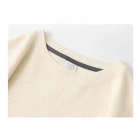 Loose Men's Long Sleeve Korean Outdoor Casual Top Unisex Plain Sports T-shirt - Milky White - Image 9