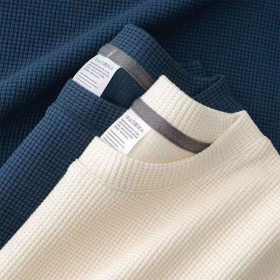 Loose Men's Long Sleeve Korean Outdoor Casual Top Unisex Plain Sports T-shirt - Milky White - Image 7