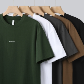 100% Cotton Men Oversize Round Neck Casual Short Sleeve Unisex T-Shirt - White - Image 2