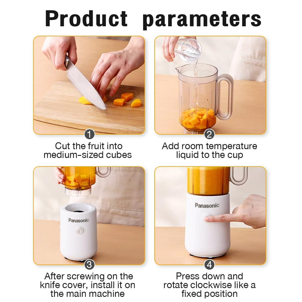 Panasonic Juice Extractor Fruit Blender Multifunctional Portable Home Blender Low Noise 800ML Juice Blender - Image 5