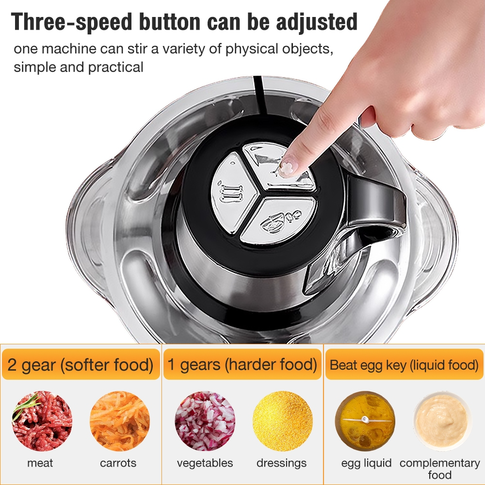 Panasonic Chopper Blender Stainless Steel Electric Food Chopper Meat Grinder Machine Mixer Food Processor - 2L - Image 7