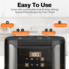 Panasonic Air Fryer Household Oven 1500W Smart Cooking Preset Menus Touch Screen 360° Hot Air Circulation airfryer - Image 6