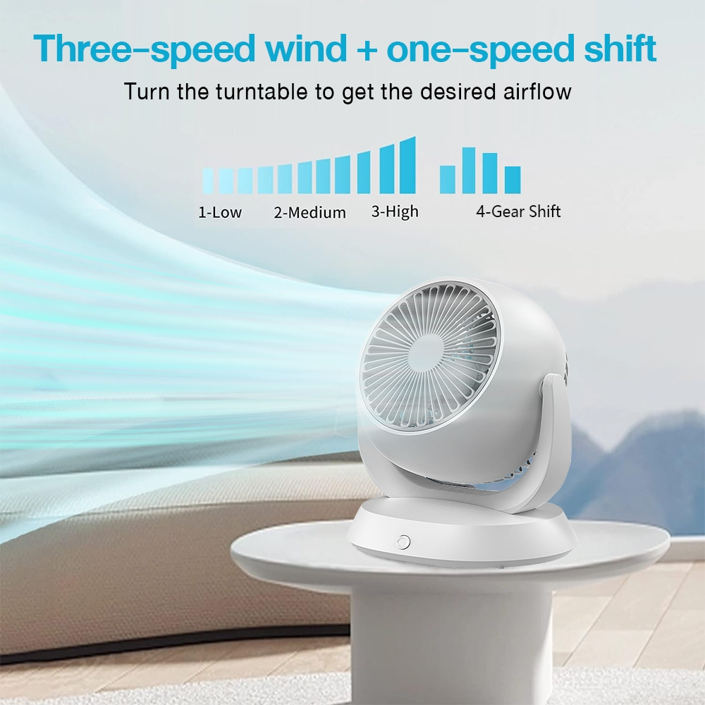 Panasonic Kipas Meja Desk Fan Portable Fan Household Home & Office USB Rechargeable Desktop Silent Fan 4200mAh - Image 7