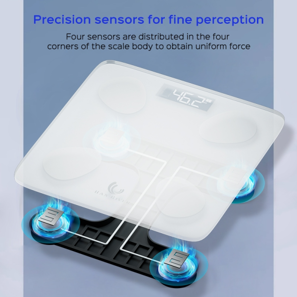 HAN RIVER Bluetooth Body Fat Scale Weight Scale High Accuracy LED Display