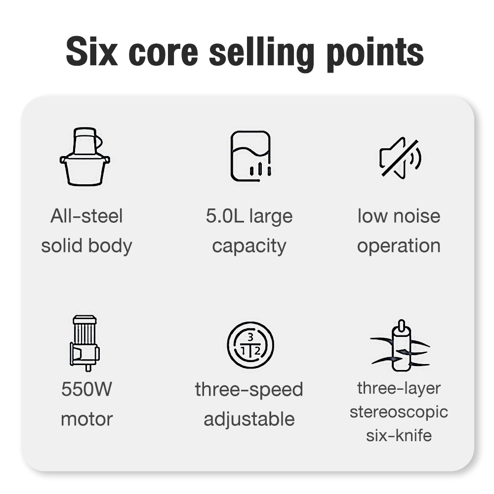 Panasonic Chopper Blender Stainless Steel Electric Food Chopper Meat Grinder Machine Mixer Food Processor - 2L - Image 9