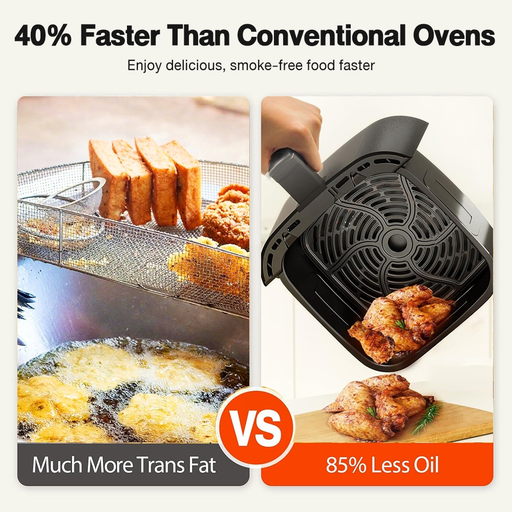 Panasonic Air Fryer Non-Stick Coating Oil Free Electric Household Fries Machine 8L High-Capacity Airfryer - 8L (Black)1 - Image 8