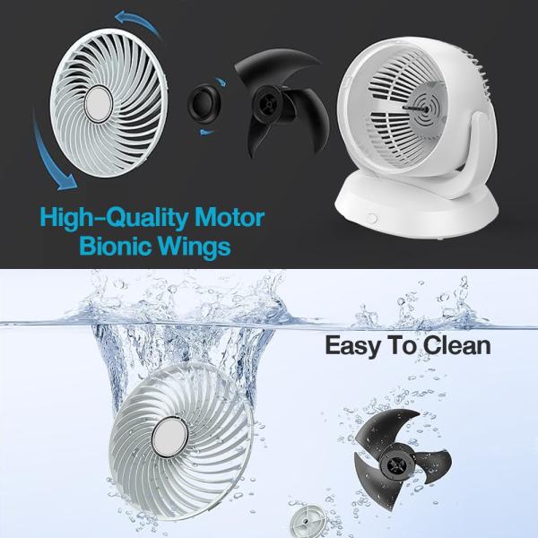 Panasonic Kipas Meja Desk Fan Portable Fan Household Home & Office USB Rechargeable Desktop Silent Fan 4200mAh