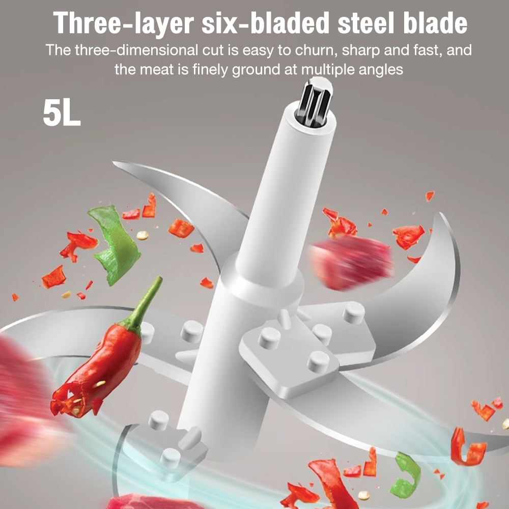 Panasonic Chopper Blender Stainless Steel Electric Food Chopper Meat Grinder Machine Mixer Food Processor - 2L - Image 5