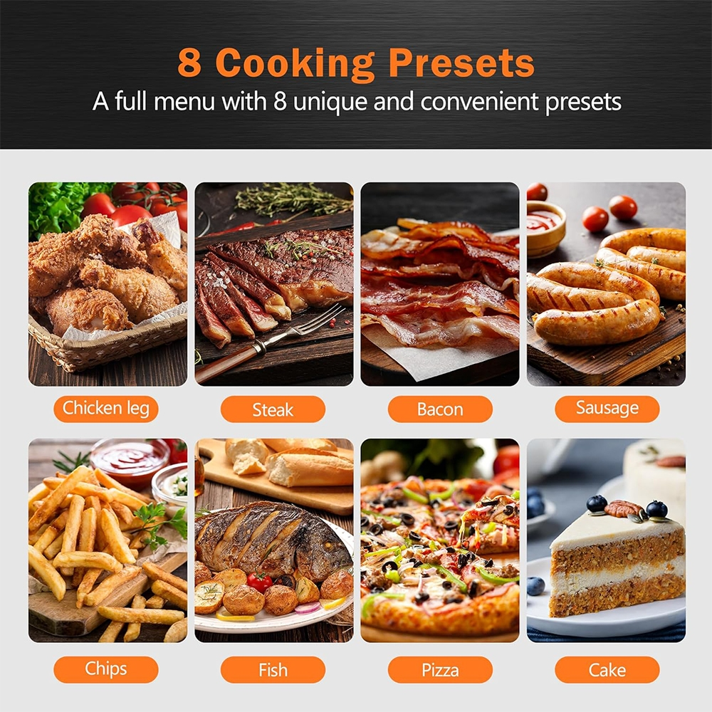 Panasonic Air Fryer Household Oven 1500W Smart Cooking Preset Menus Touch Screen 360° Hot Air Circulation airfryer - Image 9