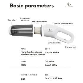 HAN RIVER 5 In 1 Cordless Vacuum Cleaner Strong Suction Pressure 25000Pa HRXCQ03WT - Green - Image 5