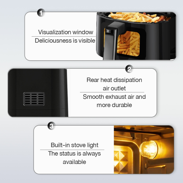 Panasonic Air Fryer Household Oven 1500W Smart Cooking Preset Menus Touch Screen 360° Hot Air Circulation airfryer