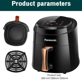 Panasonic Air Fryer Non-Stick Coating Oil Free Electric Household Fries Machine 8L High-Capacity Airfryer - 8L (Black)1