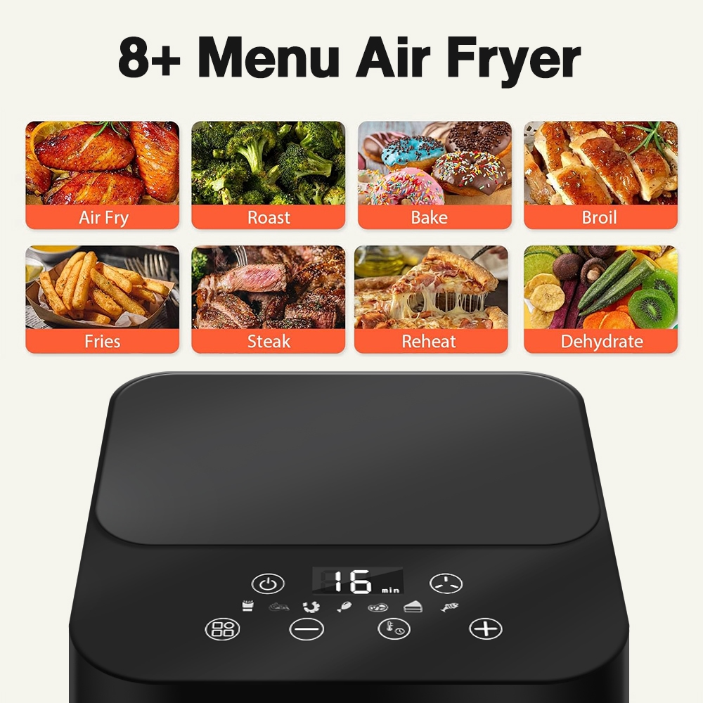 Panasonic Air Fryer Non-Stick Coating Oil Free Electric Household Fries Machine 8L High-Capacity Airfryer - 8L (Black)1 - Image 4