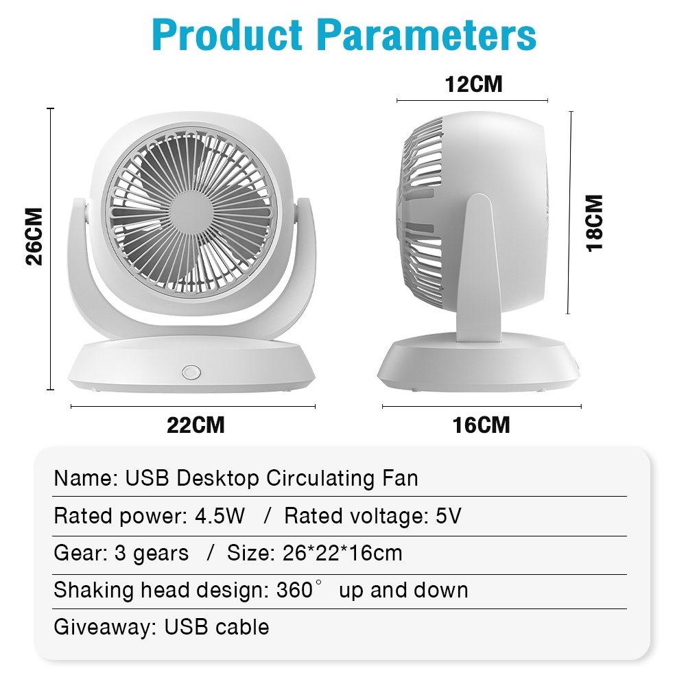 Panasonic Kipas Meja Desk Fan Portable Fan Household Home & Office USB Rechargeable Desktop Silent Fan 4200mAh - Image 3