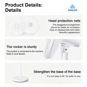 Panasonic Stand Fan Kipas Berdiri 5 Blades Silent Fan 16 Inch 3 Speed Control Home Office Smart Floor Fan - Image 5