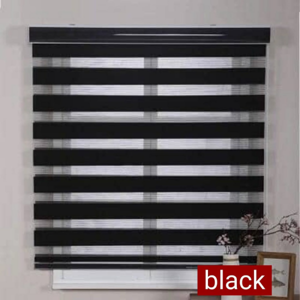 Modern Zebra Blinds Outdoor Roller Blind - Black