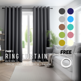 Curtain Ring Type Ivoris Semi-Blackout Solid Colors - Navy Blue - Image 2