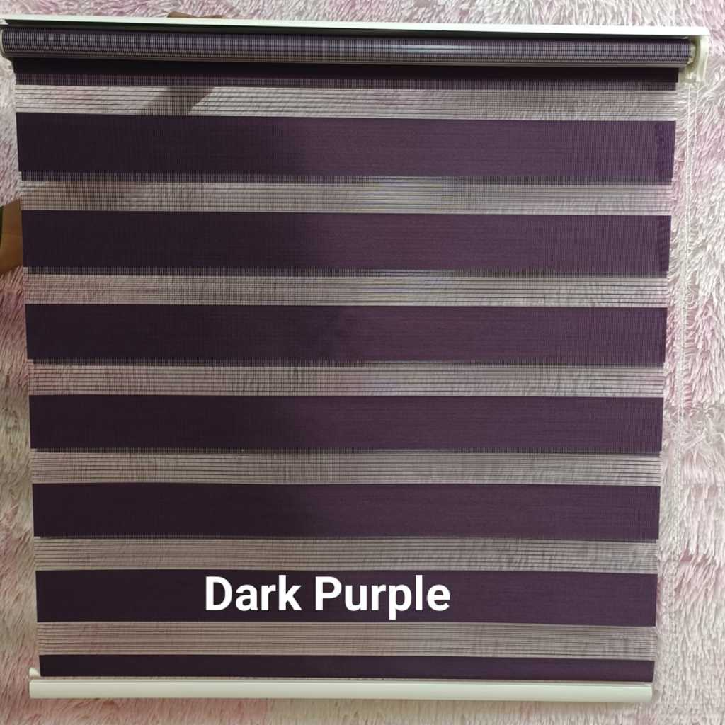 Modern Zebra Blinds Outdoor Roller Blind - Dark Purple - Image 1