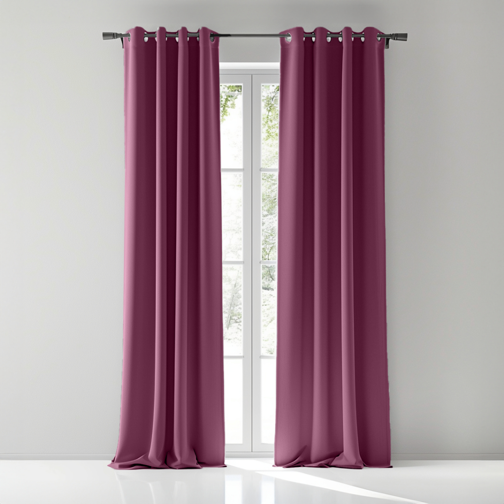 Curtain Ring Type Ivoris Semi-Blackout Solid Colors - Dusty Pink