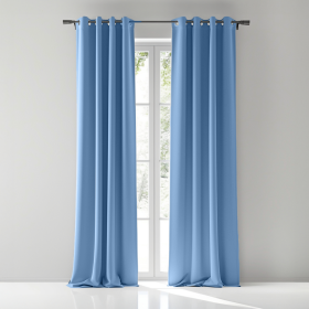Curtain Ring Type Ivoris Semi-Blackout Solid Colors - Light Blue