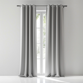 Curtain Ring Type Ivoris Semi-Blackout Solid Colors - Light Grey