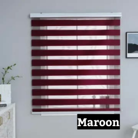 Modern Zebra Blinds Outdoor Roller Blind - Maroon