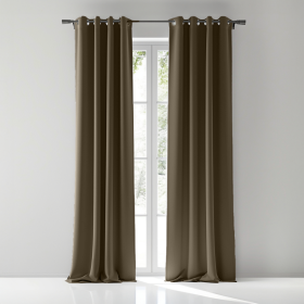 Curtain Ring Type Ivoris Semi-Blackout Solid Colors - Mocha Brown