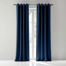 Curtain Ring Type Ivoris Semi-Blackout Solid Colors - Navy Blue