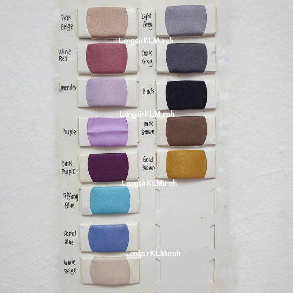 Dim Out Plain Minimalism Color French Pleat Curtain Sliding Door Free Alter - Black