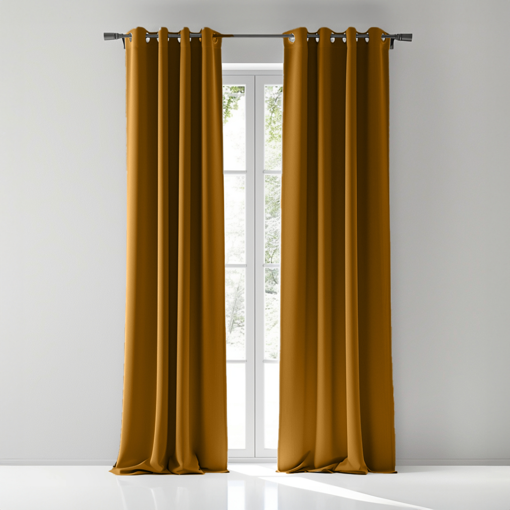 Curtain Ring Type Ivoris Semi-Blackout Solid Colors - Royal Gold