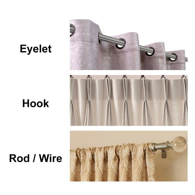 Dim Out Plain Minimalism Color French Pleat Curtain Sliding Door Free Alter - Black - Image 4