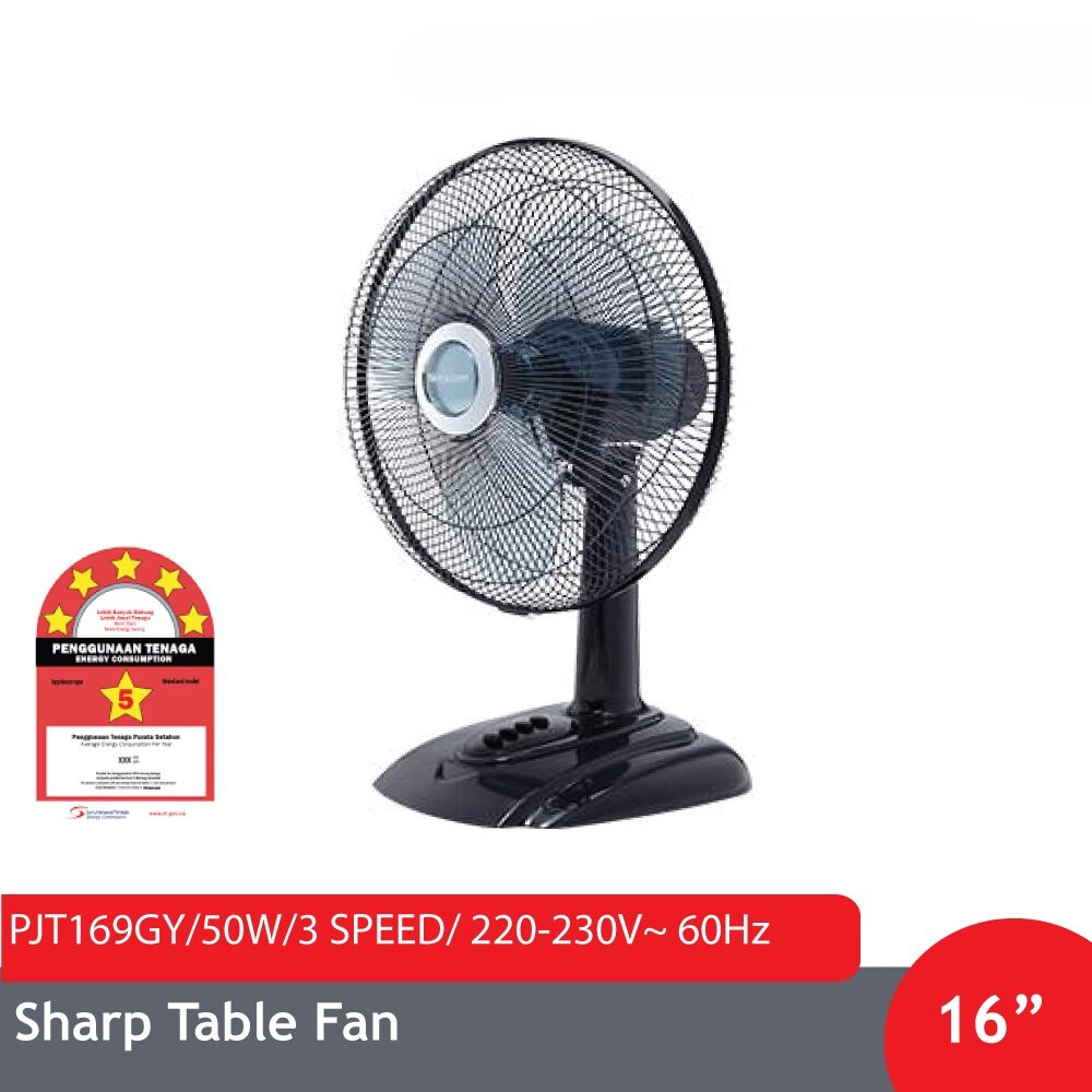 Table Fan 3 Speeds (40cm/ 16″) Sharp ( PJT169GY) - Image 1