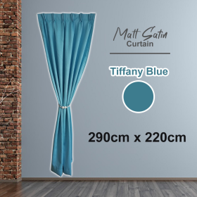 Dim Out Plain Minimalism Color French Pleat Curtain Sliding Door Free Alter - Tiffany Blue