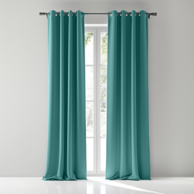 Curtain Ring Type Ivoris Semi-Blackout Solid Colors - Turquoise